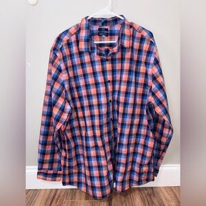 MADE by cam newton blue pink checkered long sleeve collared button up mens XXL